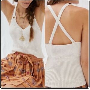 NEW! White Ribbed Knit Women's Top